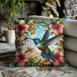 Elegant Hummingbird Glas in lood Effect Kussen