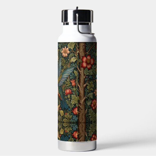Elegant Hummingbird kunstwerk bohemian floral Waterfles (Links)
