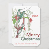 Elegant  Hummingbird Merry Kerstmis Feestdagenkaart (Voorkant)