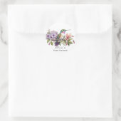 Elegant Hummingbird Paarse Bloemen Meisje Baby sho Ronde Sticker (Tas)