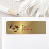 Elegant Hummingbird Red Floral Graphic Etiket (Insitu)