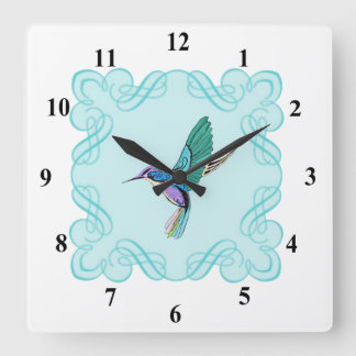  Elegant Hummingbird Vierkante Klok