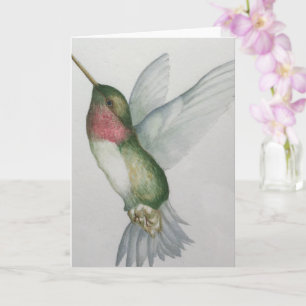 Elegant Hummingbird Waterverf Painting Bird Art Kaart