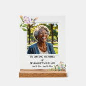 Elegant Hummingbirds Floral Photo Funeral Acryl Bord (Voorkant)