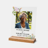 Elegant Hummingbirds Floral Photo Funeral Acryl Bord (Hoek)