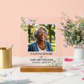 Elegant Hummingbirds Floral Photo Funeral Acryl Bord (Huwelijk)