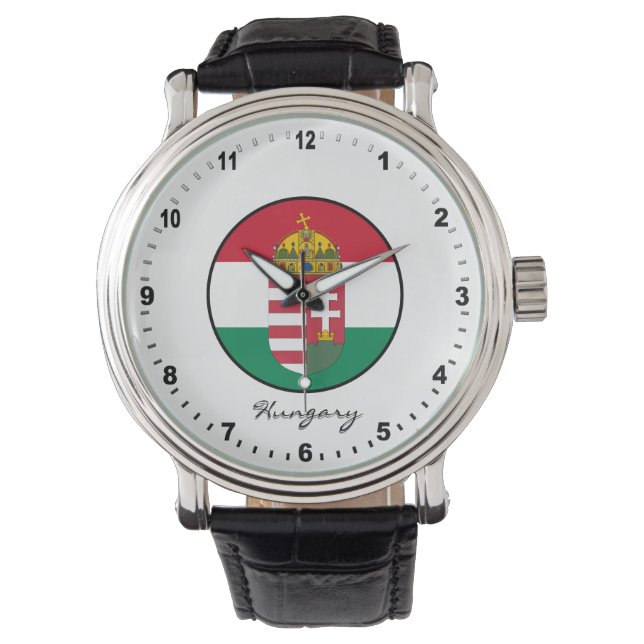 Elegant Hungary Watch & Hungarian Flag Horloge (Voorkant)