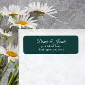 Elegant Hunter Green Custom Wedding Retouradres Etiket