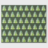 Elegant Hunter Green-kerstboompatroon Cadeaupapier (Vlak)