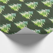 Elegant Hunter Green-kerstboompatroon Cadeaupapier (Hoek)