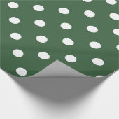 Elegant Hunter Green Polka Dots Wrapping Paper Cadeaupapier (Hoek)