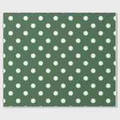 Elegant Hunter Green Polka Dots Wrapping Paper Cadeaupapier (Vlak)