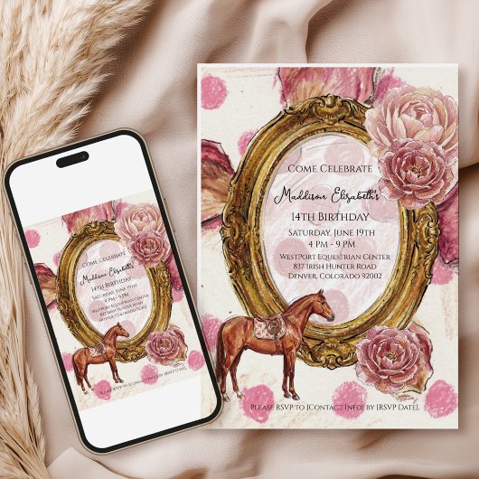 Elegant Hunter’s Equestrian Birthday Kaart