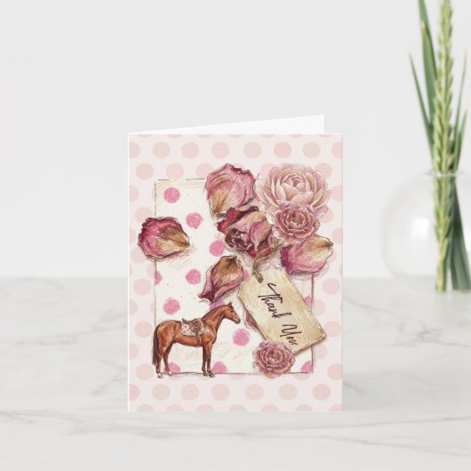 Elegant Hunter's Equestrian Birthday  Bedankkaart (Voorkant)