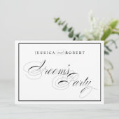 Elegant Huwelijk Bruidegom's Feest Teken Zwarte Ra Kaart (Staand voorkant)