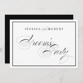 Elegant Huwelijk Bruidegom's Feest Teken Zwarte Ra Kaart (Voorkant / Achterkant)