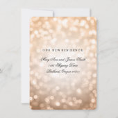 Elegant huwelijk / Elopement Copper Bokeh Lights Aankondiging (Achterkant)