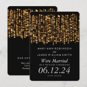 Elegant huwelijk/opkomst Modern Gold Lights Aankondiging (Voorkant / Achterkant)