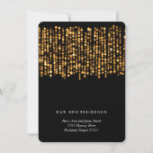 Elegant huwelijk/opkomst Modern Gold Lights Aankondiging (Achterkant)