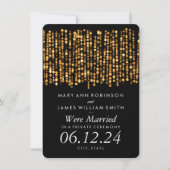 Elegant huwelijk/opkomst Modern Gold Lights Aankondiging (Voorkant)