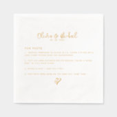 Elegant Huwelijk Script Feiten Goud Folie Servetten (Voorkant)