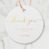 Elegant Huwelijks Dankjewel Schrift Bedankjes Labels (Voorkant)
