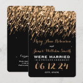 Elegant huwelijks Elopement Falling Stars Gold Aankondiging (Voorkant / Achterkant)