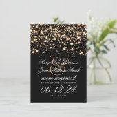 Elegant huwelijks/Elopement Gold Midnight Glam Aankondiging (Staand voorkant)