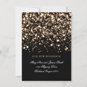 Elegant huwelijks/Elopement Gold Midnight Glam Aankondiging (Achterkant)