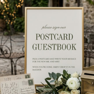 Elegant Huwelijks Kaart Gastboek Bord