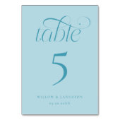 Elegant huwelijks tafelnummers turquoise (Achterkant)