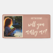 Elegant huwelijksaanzoek zal je met me trouwen spandoek (Horizontaal)