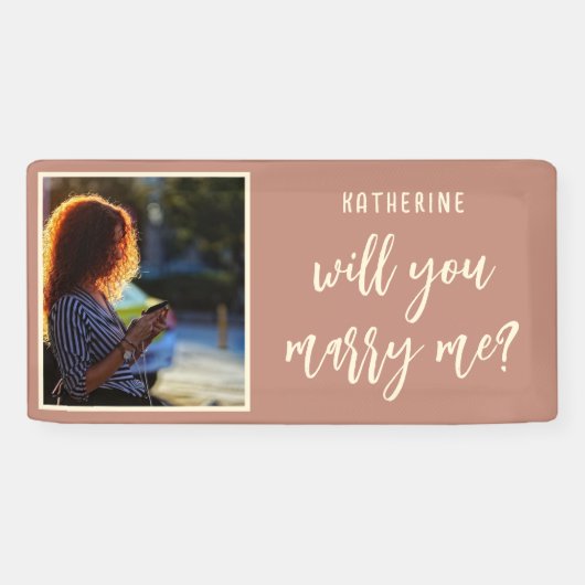 Elegant huwelijksaanzoek zal je met me trouwen spandoek (Horizontaal)