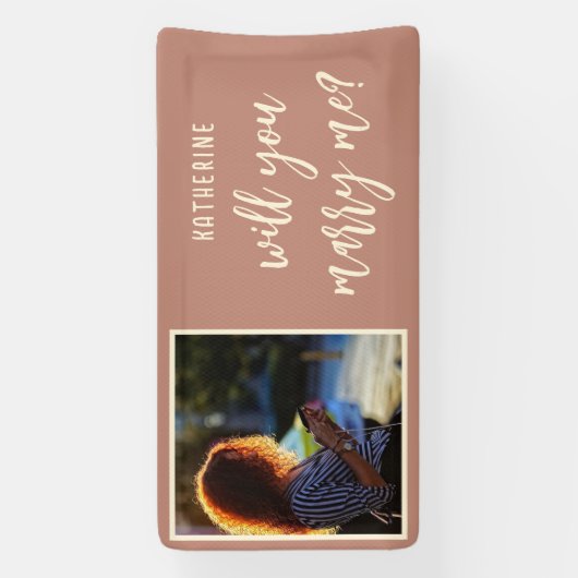 Elegant huwelijksaanzoek zal je met me trouwen spandoek (Verticaal)