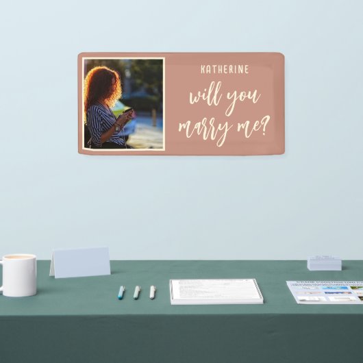 Elegant huwelijksaanzoek zal je met me trouwen spandoek (Beurs)