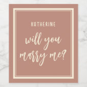 Elegant huwelijksaanzoek zal je met me trouwen wijn etiket (Enkel label)