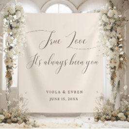 Elegant Huwelijksachtergrondbanner met True Love-s Wandkleed