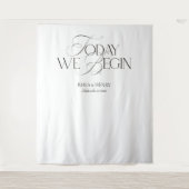 Elegant Huwelijksbanner 'Vandaag Beginnen We' Wandkleed (Voorkant)