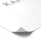 Elegant huwelijksbord met groen en witte bloemen poster (Hoek)