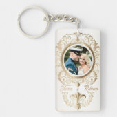 Elegant huwelijksbruid en bruidegom geschenk sleutelhanger (Voorkant)