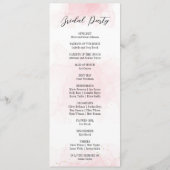 Elegant huwelijksfeest programma programmakaart (Achterkant)
