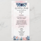 Elegant huwelijksfeest programma programmakaart (Voorkant / Achterkant)