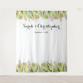 elegant | Huwelijksfoto achtergrond | Roze tulpen Wandkleed