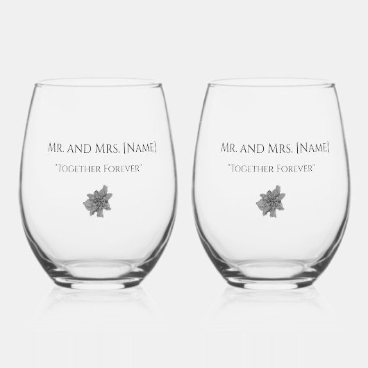  Elegant Huwelijksglas Wijnglas Zonder Voet (Voorkant)