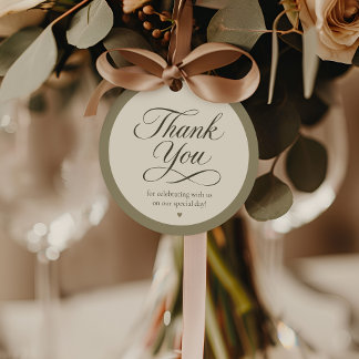 Elegant huwelijksgunst bedankcadeautag bedankjes labels