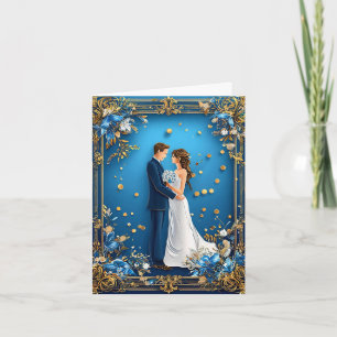 Elegant Huwelijkskoppel met Bloemenkader
