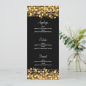 Elegant Huwelijksmenu Feest Glitters Goud Menu (Staand voorkant)