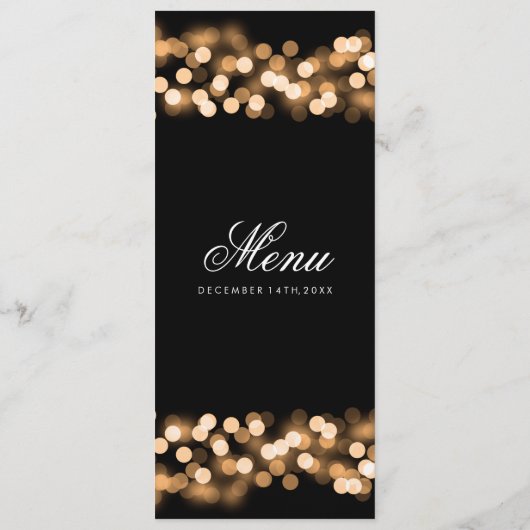 Elegant huwelijksmenu Gold Hollywood Glam Menu (Achterkant)