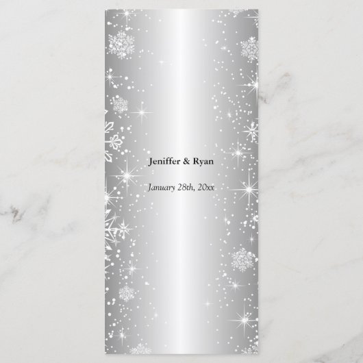 Elegant huwelijksmenu menu (Achterkant)