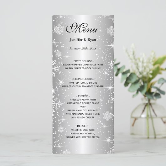 Elegant huwelijksmenu menu (Staand voorkant)